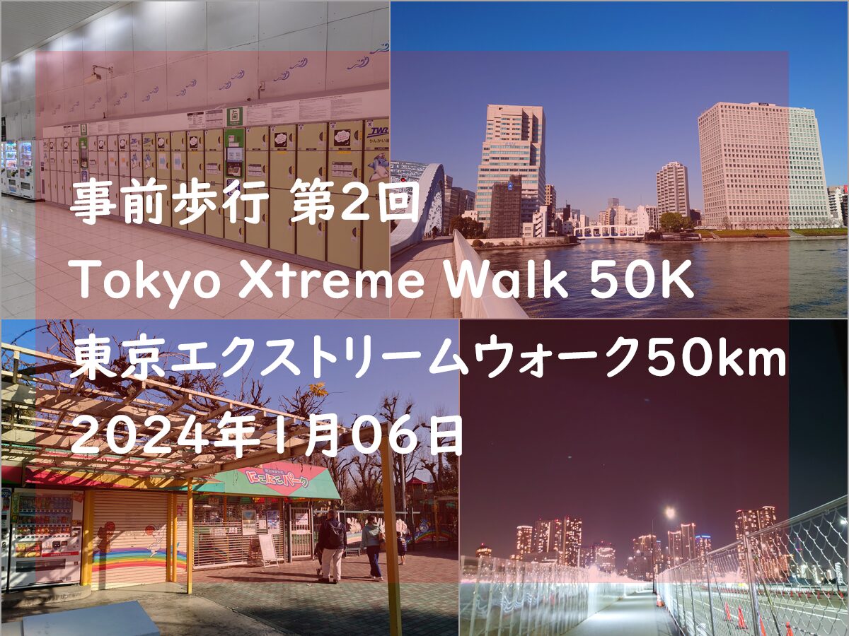 事前歩行 第2回 Tokyo Xtreme Walk 50K 東京エクストリームウォーク50km 2024年1月06日 | ごけたブログ
